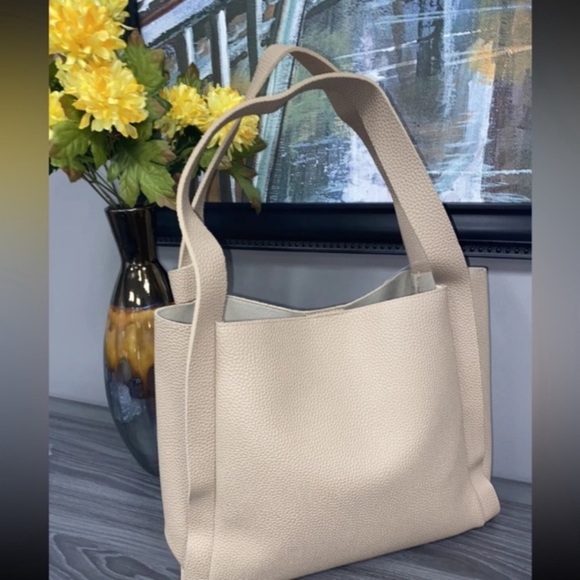 Ulta Beauty pebbled faux leather light brown tan shoulder tote bag NWT - Picture 10 of 16